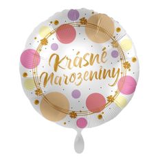 Amscan Kruh Krásné narozeniny CZ 43 cm - fóliový balónek