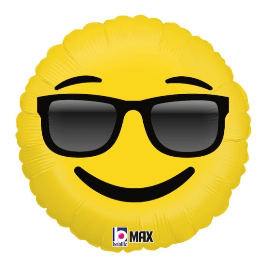 Grabo Emoji s brýlemi 18"/46cm fóliový balónek nafukovací