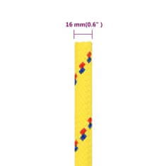 Vidaxl Lodní lano žluté 16 mm 25 m polypropylen