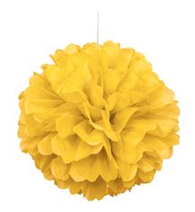 Unique Dekorační závěsný pom pom žlutý, 40cm