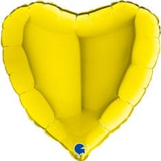 Grabo Srdce žluté 18"/46cm fóliový balónek nafukovací