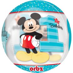 Amscan Koule - Mickeyho 1. narozeniny 38 x 40cm - fóliový balónek