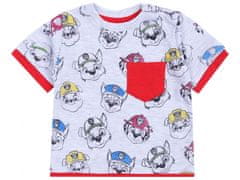sarcia.eu Šedá a červená, letní kojenecký komplet: tričko + kraťasy Paw Patrol Nickelodeon 3 m 62 cm