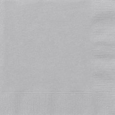 Unique Ubrousky papírové - stříbrné dvouvrstvé 33x33cm, 20ks
