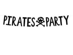 PartyDeco Závěsný baner "Pirátská party" černý