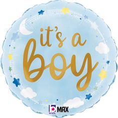 Grabo Hvězd a mraky It's A Boy 18"/46cm kruh fóliový balónek nafukovací