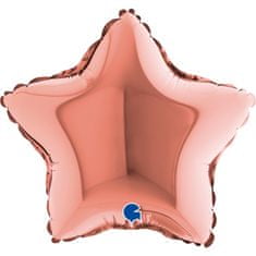 Grabo Hvězda rosegold 9"/22cm fóliový balónek nafukovací