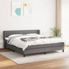 Vidaxl Box spring postel s matrací tmavě šedá 180x200 cm textil