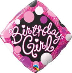 Qualatex Diamant - Birthday Girl 18"/45cm fóliový balónek