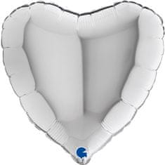 Grabo Srdce stříbrné 18"/46cm fóliový balónek nafukovací