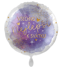 Amscan Kruh Všechno nejlepší k svátku CZ 43 cm - fóliový balónek