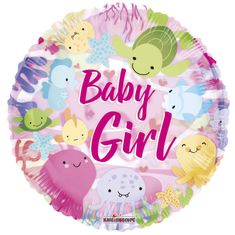 Kaleidoscope Kruh - Mořský svět baby girl 18"/46cm fóliový balónek