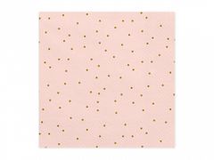 PartyDeco Ubrousky papírové růžové "Zlaté puntíky" 33x33cm, 20ks