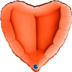 Grabo Srdce oranžové 18"/46cm fóliový balónek nafukovací