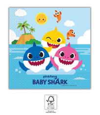 Procos Ubrousky papírové - Baby Shark 33x33 cm / 20 ks