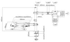 Neomounts FPMA-D550NOTEBOOK/Držák displeje a notebooku/na stůl/10-27"/svorka/VESA 100X100/nosn. 8+4,5kg/černý