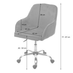 MCW Kancelářská židle F82, kancelářská židle, manažerská otočná židle, retro design samet ~ šedá