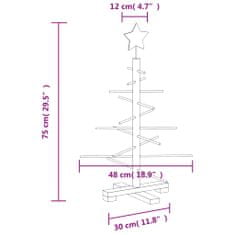 Greatstore Dřevěný vánoční stromeček na ozdoby 75 cm masivní borové dřevo