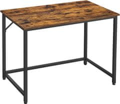 shumee Počítačový stůl, stůl, malý kancelářský stůl, 50 x 100 x 75 cm, pracovna, domácí kancelář, jednoduchá montáž, ocel, průmyslový design, rustikální hnědá a černá LWD41XV1