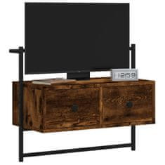 Greatstore TV skříňka nástěnná kouřový dub 60,5x30x51 cm kompozitní dřevo