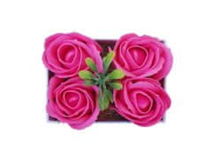 Ostatní Mýdlové květy růží 4ks Růžová box