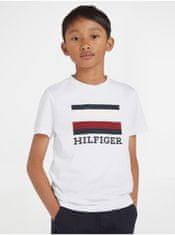 Tommy Hilfiger Bílé klučičí tričko Tommy Hilfiger 128