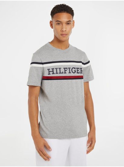 Tommy Hilfiger Šedé pánské tričko Tommy Hilfiger