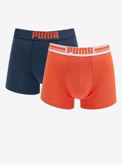 Puma Sada dvou pánských boxerek v tmavě modré a oranžové barvě Puma S