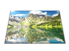 Glasdekor Skleněné prkénko horské jezero - Prkénko: 40x30cm