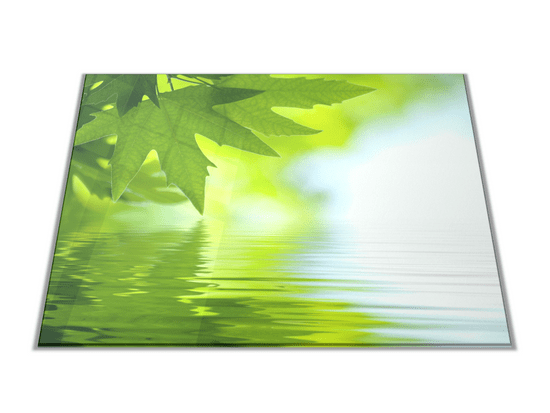 Glasdekor Skleněné prkénko listy nad hladinou vody