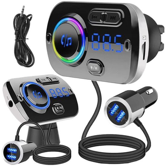 Iso Trade FM bluetooth transmitter do auta USB 5.0 8v1