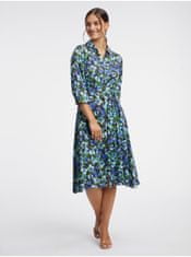 Orsay Zeleno-modré dámské květované košilové šaty 38