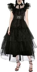 Korbi Šaty Wednesday Addams ze síťoviny, kostým pro děti na Halloween, velikost 110