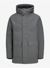 Jack&Jones Tmavě šedá pánská zimní parka Jack & Jones Tate XL