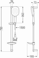 Mexen Ne cb22 posuvným sprchový set, černá (785224584-70)