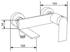 Mexen Zero set umyvadlová + vanová baterie s příslušenstvím ds70, černá (71103DS70-70)