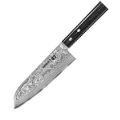 Samura Nůž Damascus 67 santoku s dutým výbrusem