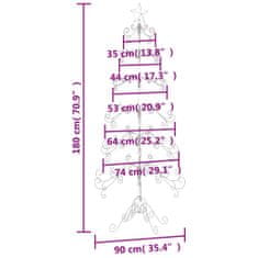 Greatstore Kovový vánoční stromeček dekorace černý 180 cm