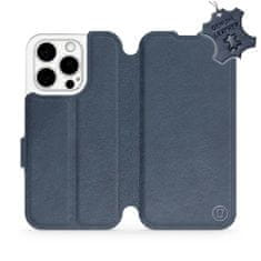 Mobiwear Kožené flip pouzdro na mobil Apple iPhone 15 Pro - Modré - L_NBS