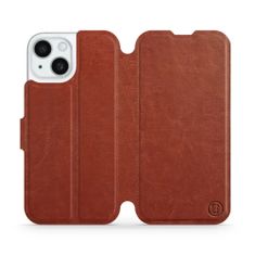 Mobiwear Flip pouzdro na mobil Apple iPhone 15 - C_BRS Brown&Gray