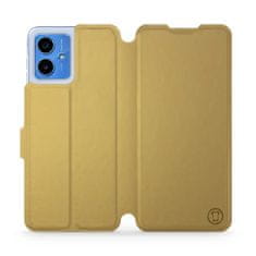 Mobiwear Flip pouzdro na mobil Motorola Moto G14 - C_GOS Gold&Gray