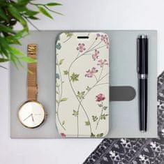 Mobiwear Flip pouzdro na mobil Samsung Galaxy S24 - MD03S Tenké rostlinky s květy