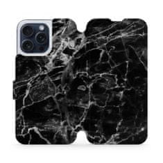 Mobiwear Flip pouzdro na mobil Apple iPhone 15 Pro Max - V056P Černý mramor