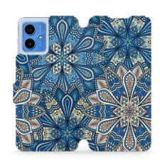 Mobiwear Flip pouzdro na mobil Motorola Moto G14 - V108P Modré mandala květy