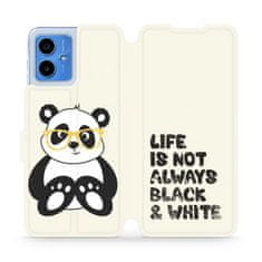 Mobiwear Flip pouzdro na mobil Motorola Moto G14 - M041S Panda - life is not