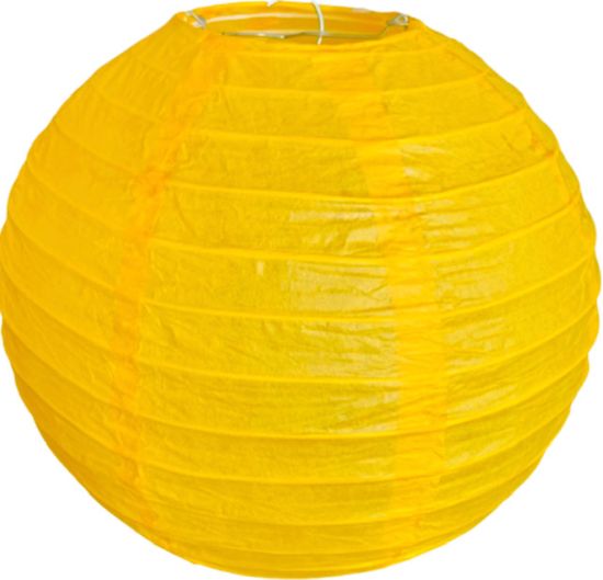 levnelampiony.eu Žlutý kulatý lampion stínidlo průměr 20 cm