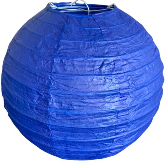 levnelampiony.eu Tmavě modrý kulatý lampion stínidlo průměr 20 cm