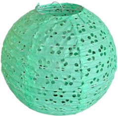 levnelampiony.eu Zelený perforovaný kulatý lampion stínidlo průměr 20 cm motiv květina