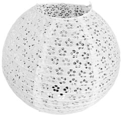 levnelampiony.eu Bílý perforovaný kulatý lampion stínidlo průměr 35 cm motiv květina