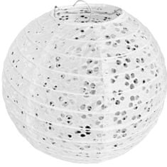 levnelampiony.eu Bílý perforovaný kulatý lampion stínidlo průměr 20 cm motiv květina